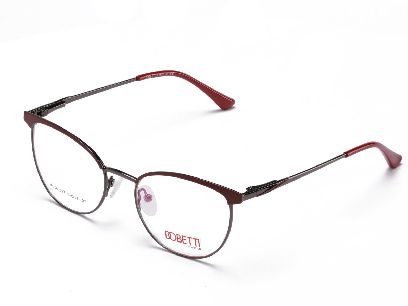 GUNMETAL WITH MAROON / DEMO LENS