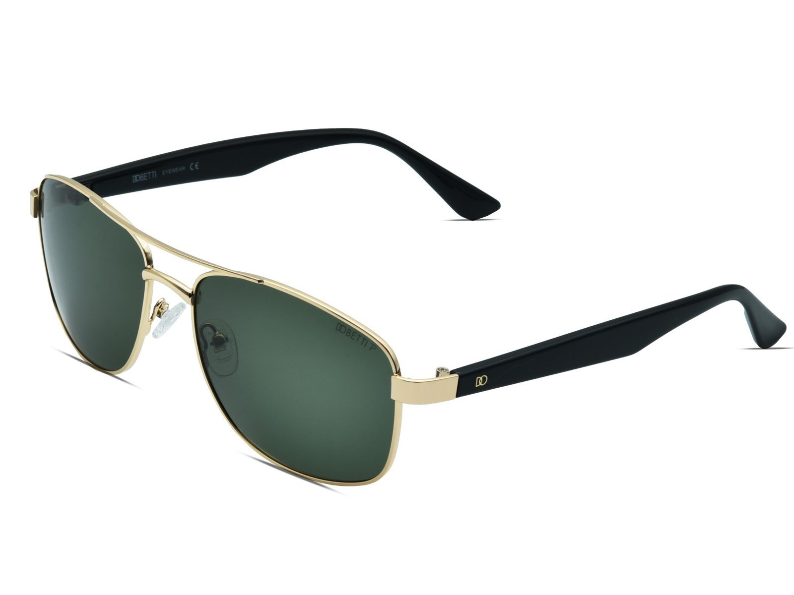 DOBETTI DBSG-5009 Premium Polarized Double Bridge Squared Aviator Sunglasses