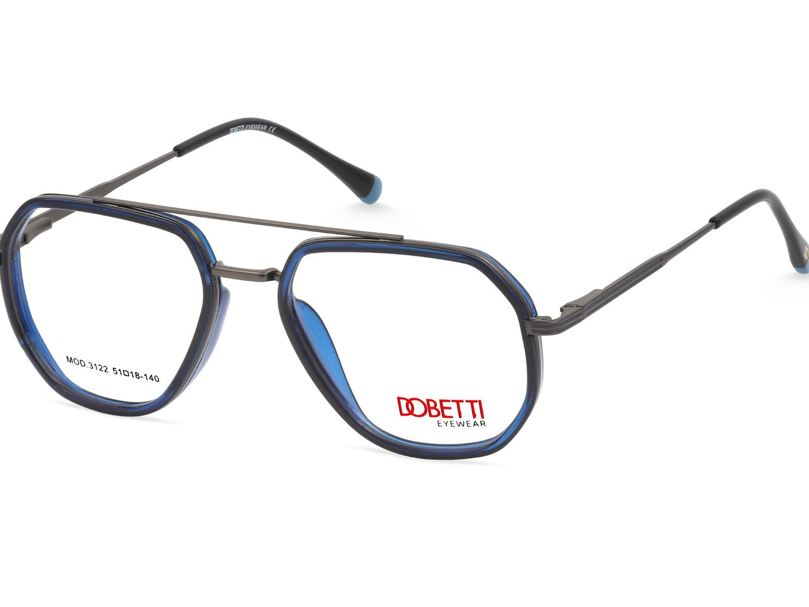 DOBETTI EYEWEAR-3122 Aviator Geometric Full Rim Frames UNISEX