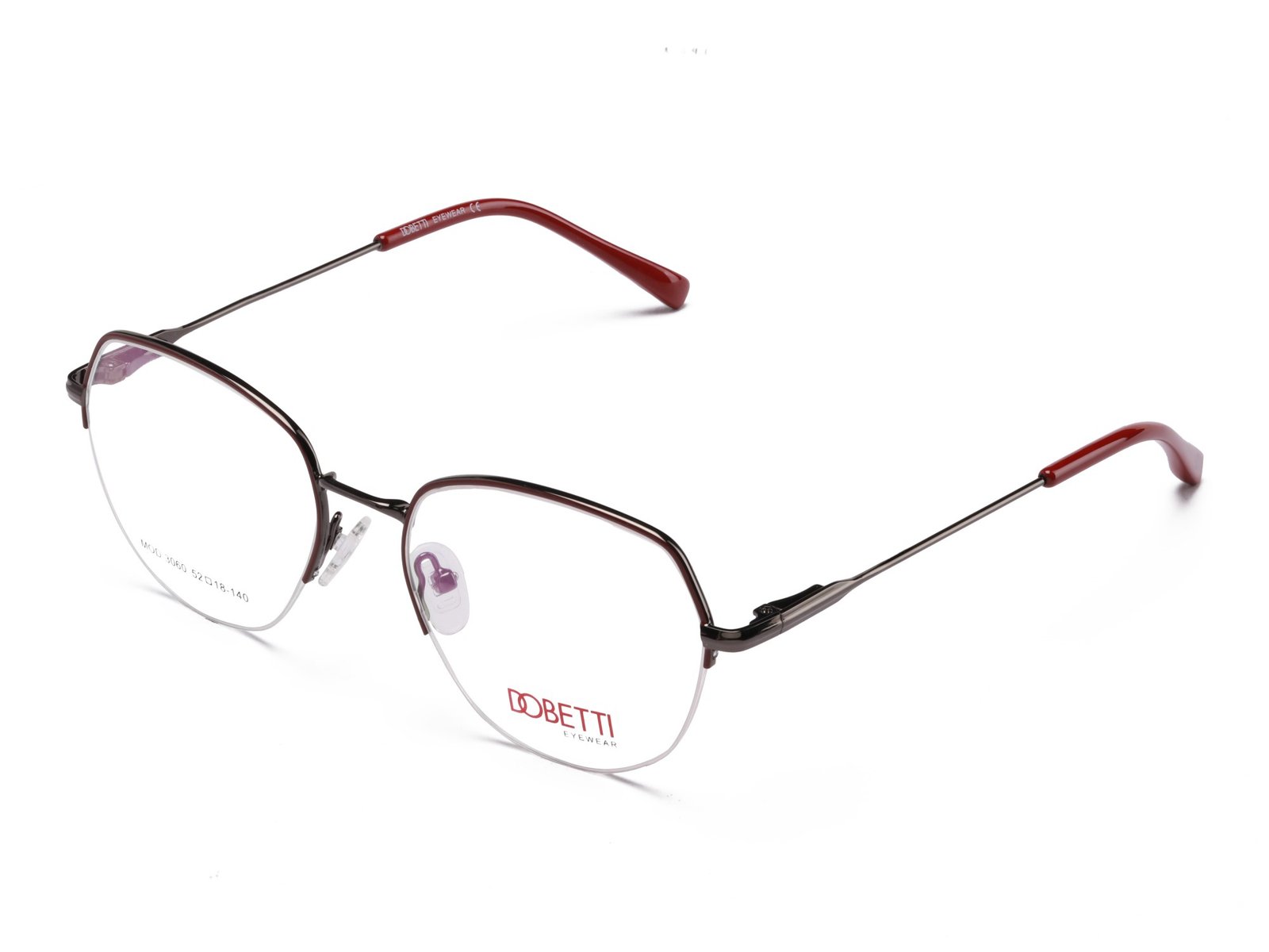 GUNMETAL WITH MAROON / DEMO LENS
