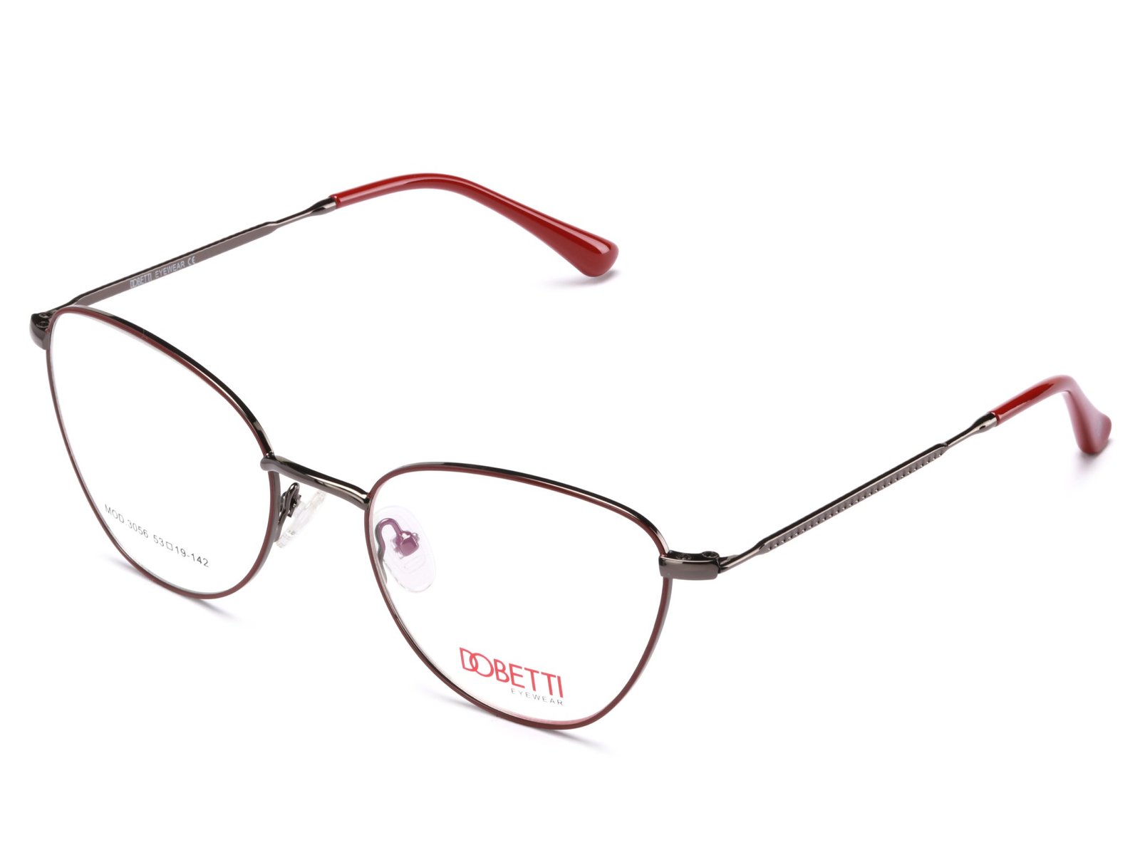GUNMETAL WITH MAROON / DEMO LENS