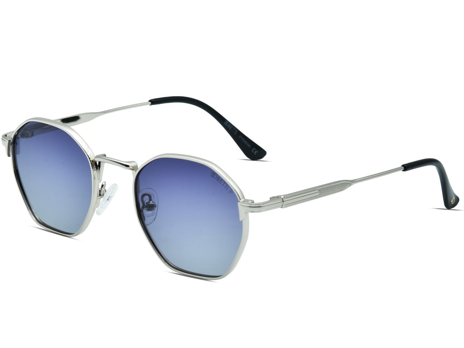 DOBETTI DBSG-5013 Premium Polarized Hexagonal Oval Minimalist Metal Sunglasses