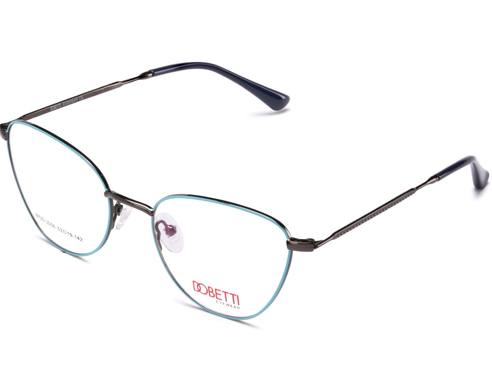 GUNMETAL WITH SKY BLUE / DEMO LENS