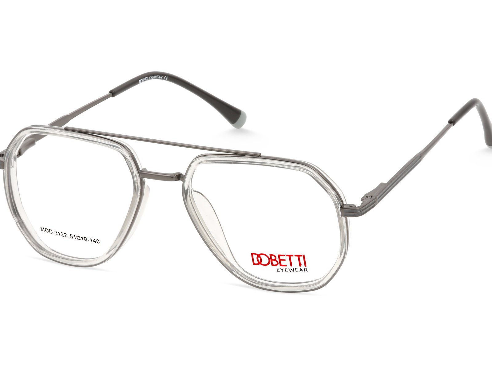 Gunmetal Grey & Crystal Clear / DEMO LENS